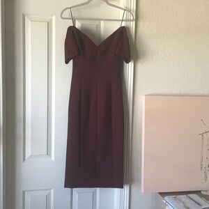 Cinq à Sept Off Shoulder Birch Dress in Mulberry